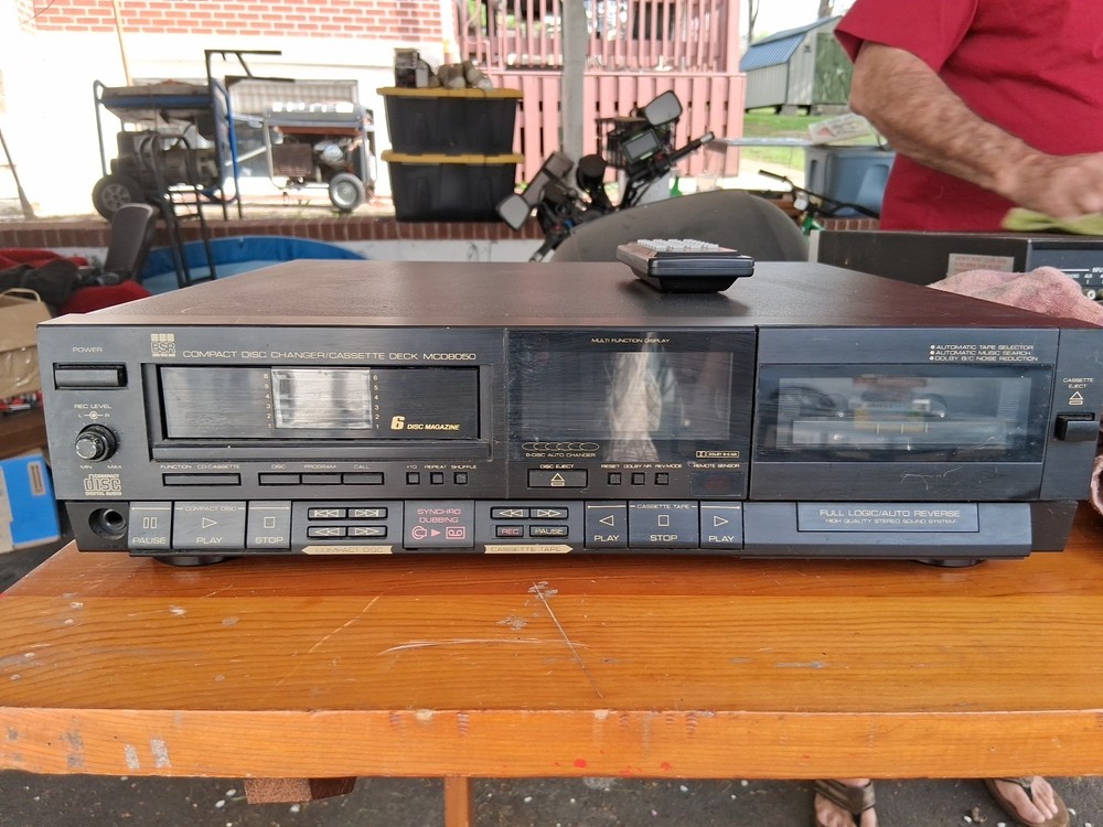 BSR MCD8050 6 CD Changer+Cassette Deck Tested Working With Remote
