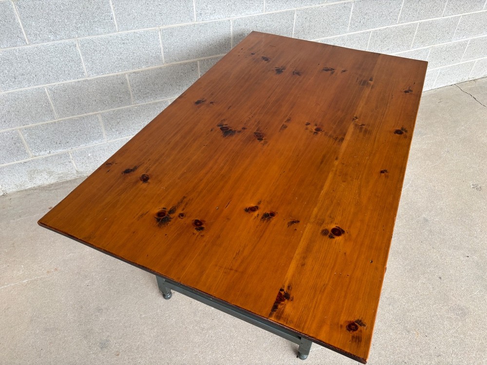 STEPHEN VON HOHEN HAND MADE PIN DOWELLED PINE 60" DINING TABLE
