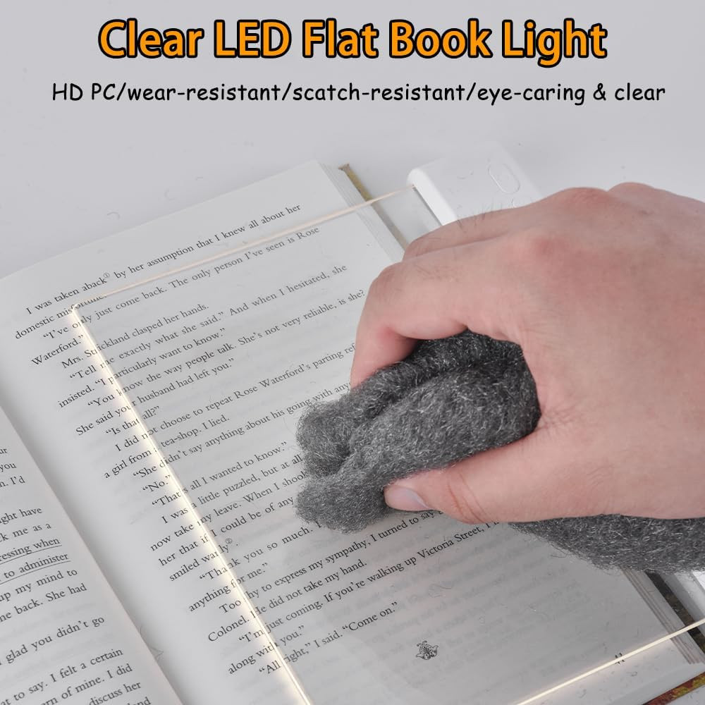 Rechargeable LED Book Light with Dimmable Colors and Timer for Reading