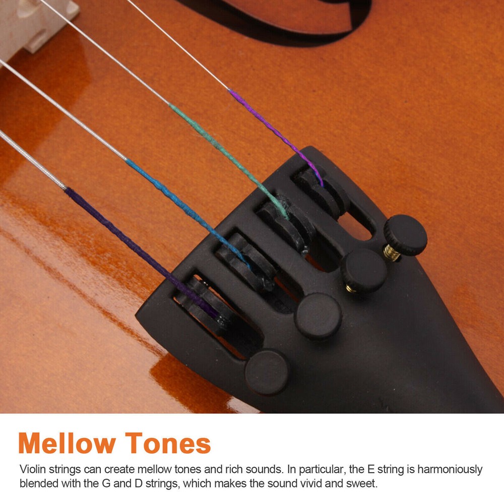 4PCS 3/4 4/4 Violin Strings Set Steel Strings E A D G Wound Fiddle String O7L5