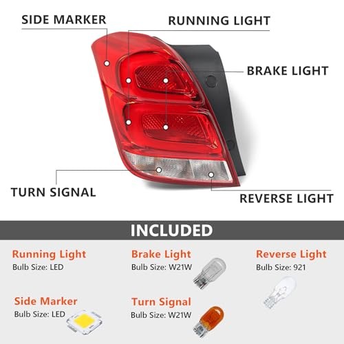 LED Tail Light Assembly Compatible with Chevy Trax 2017 2018 2019 Left & Right