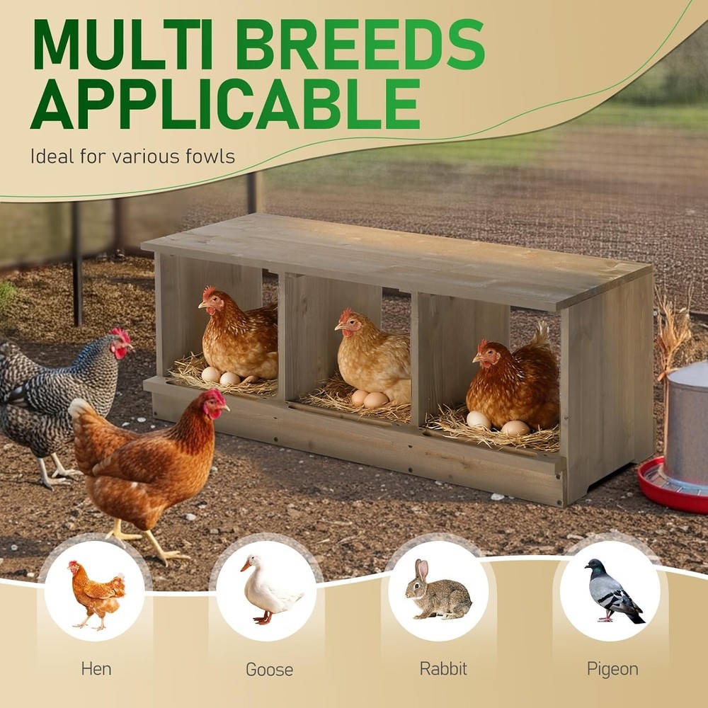 Nesting Boxes for Chickens 8/6/4/3 Compartments, Wood Chicken Nesting Box Wall