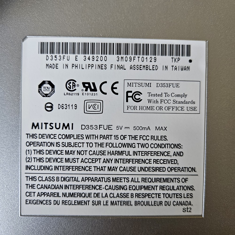 Mitsumi External USB Floppy Disc Drive Computer D353FUE