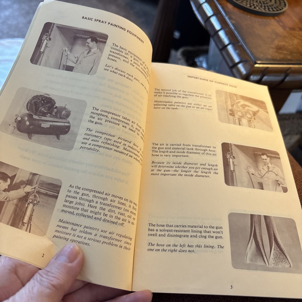 2pc Lot 1954 DeVilbiss Co Spray Gun Motion Study & Spray Painting Method Guides