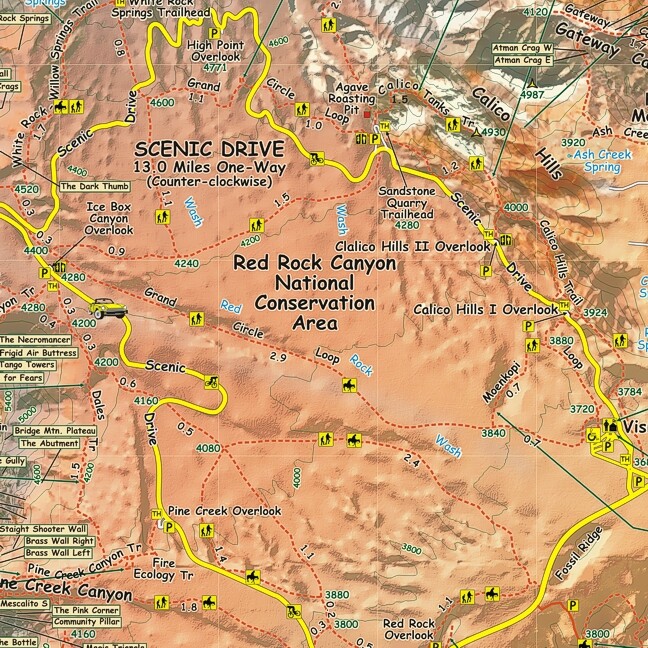 Red Rock Canyon Nevada Adventure Laminated Map