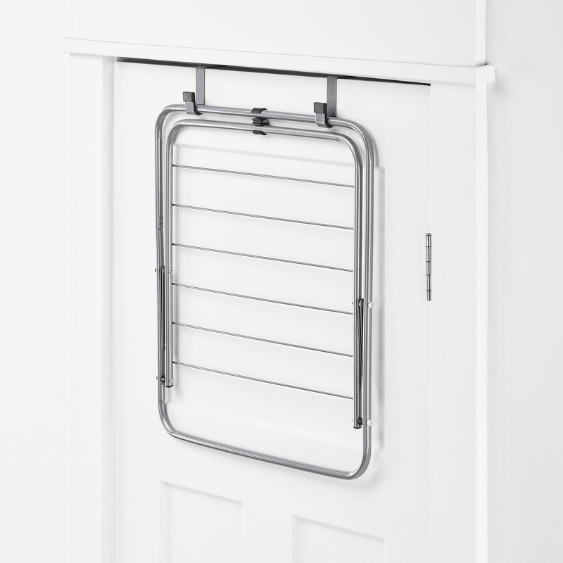 Over-the-Door Drying Rack Compact Indoor Laundry Solution Foldable 5 Rods New