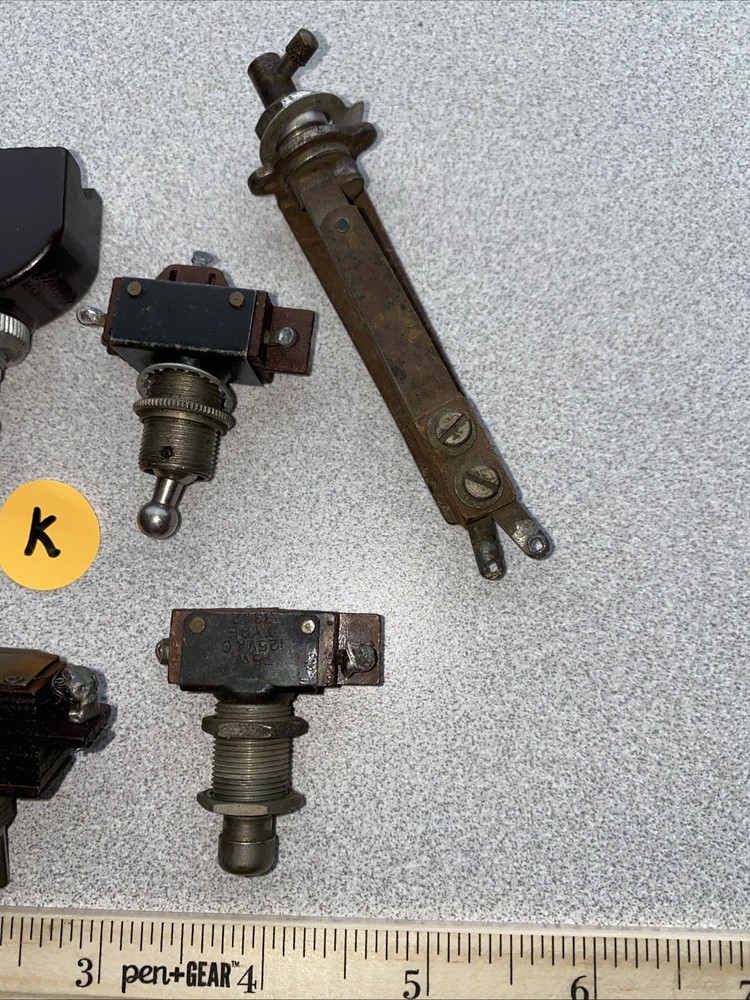 6 MISC VTG Switches Toggle, push button, pull chain, twist /push-pull on/off