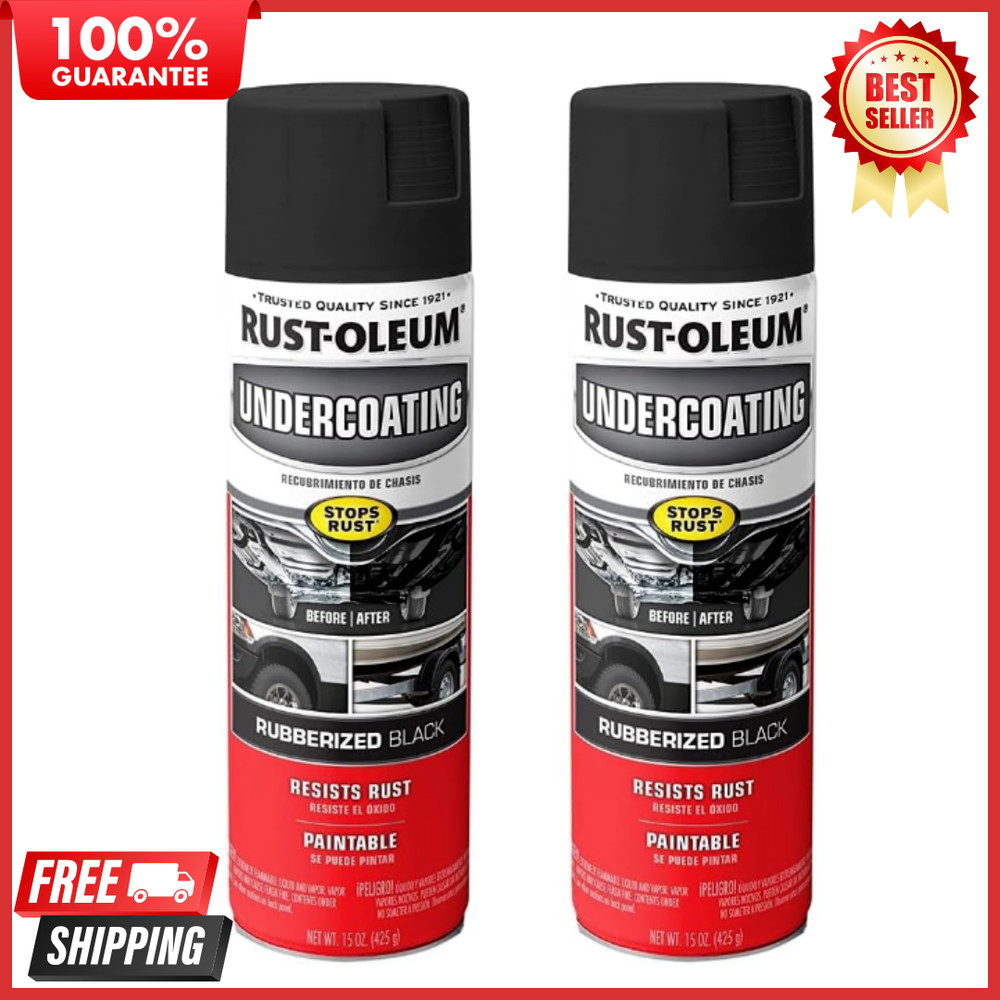 Rust-Oleum 248657 Rubberized Undercoating Spray 15 Oz Black (2 Pack)