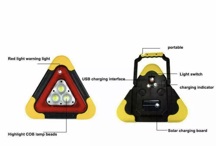Hurry-bolt multi-function 11” Cob Work Light,5 Mode,solar or usb Charge, w Stand