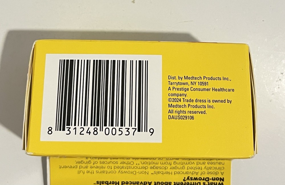 5 Pack - Advanced Herbals Motion Sickness Non Drowsy Ginger Capsules 18 Count