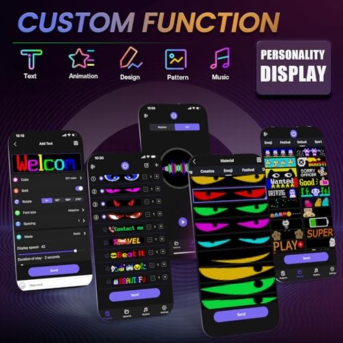 2PCS Synchronized Devil Eyes Light, 15''x4'' Full Color Big Eye Flex 2PCS 15