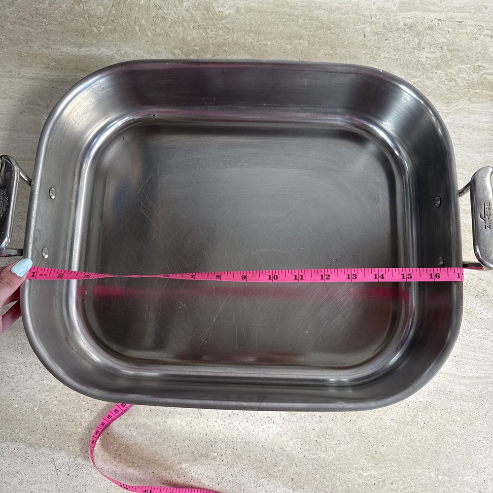 All-Clad Stainless LARGE Roasting / Baking Pan 16½" x 17