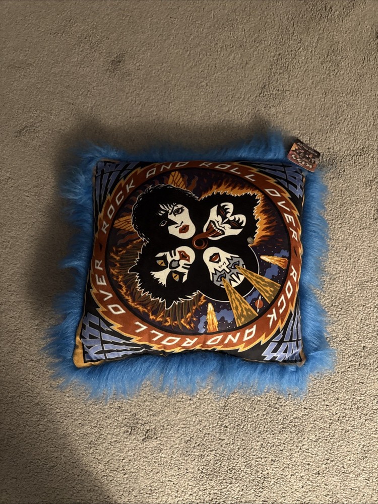 KISS Rock And Roll Over Plush Pillow 2015 New 16x16 Ace Frehley Peter Criss