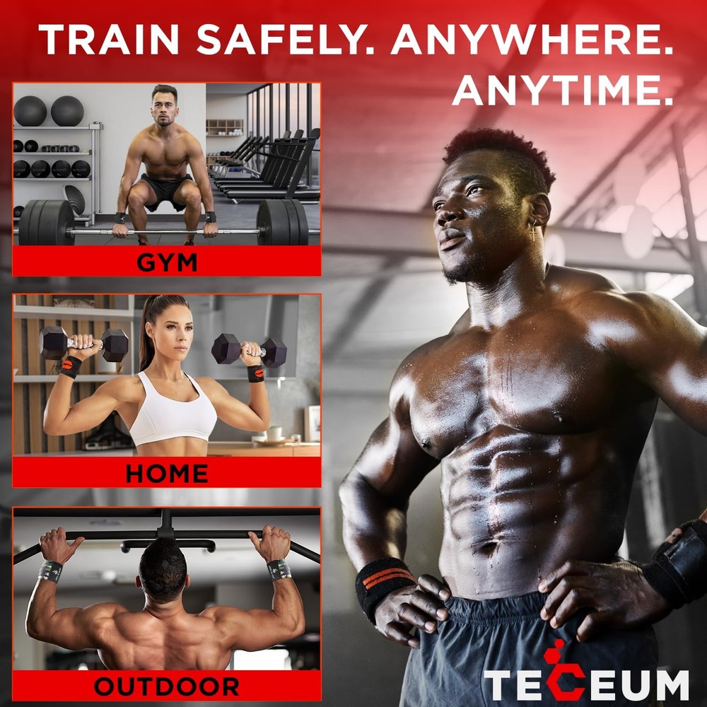 HeavyDuty Weightlifting Wrist Wraps with Thumb Loop for Powerlifting &
