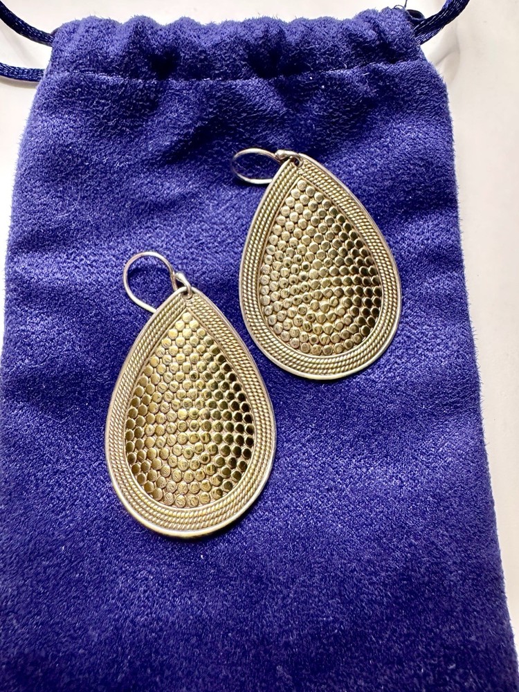 Anna Beck Classic Large Drop Earrings - Two-Tone