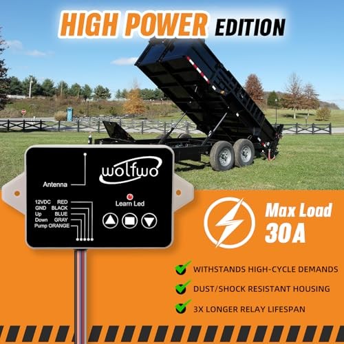 wolfwo Upgraded Dump Trailer Wireless Remote Controller, High Power Edition 02