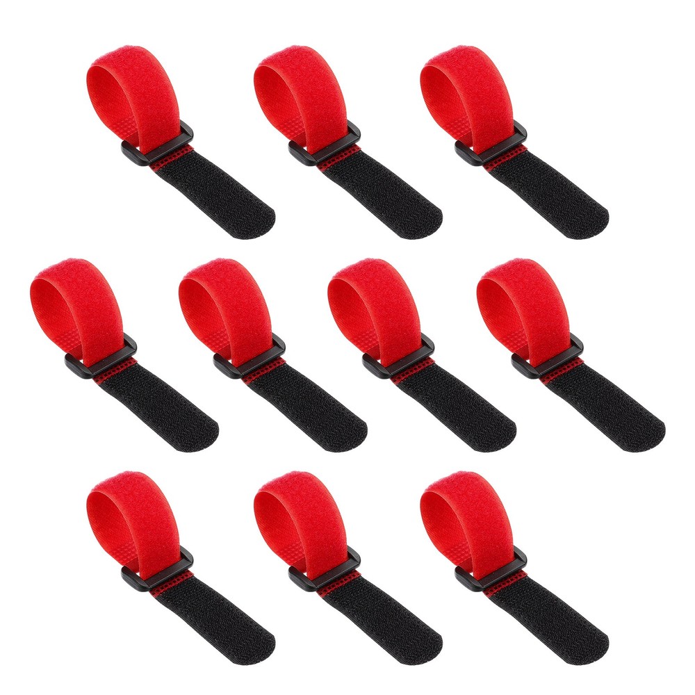 10pcs Reusable Cinch Straps 0.8"x6" Hook and Loop Cable Securing Straps, Red