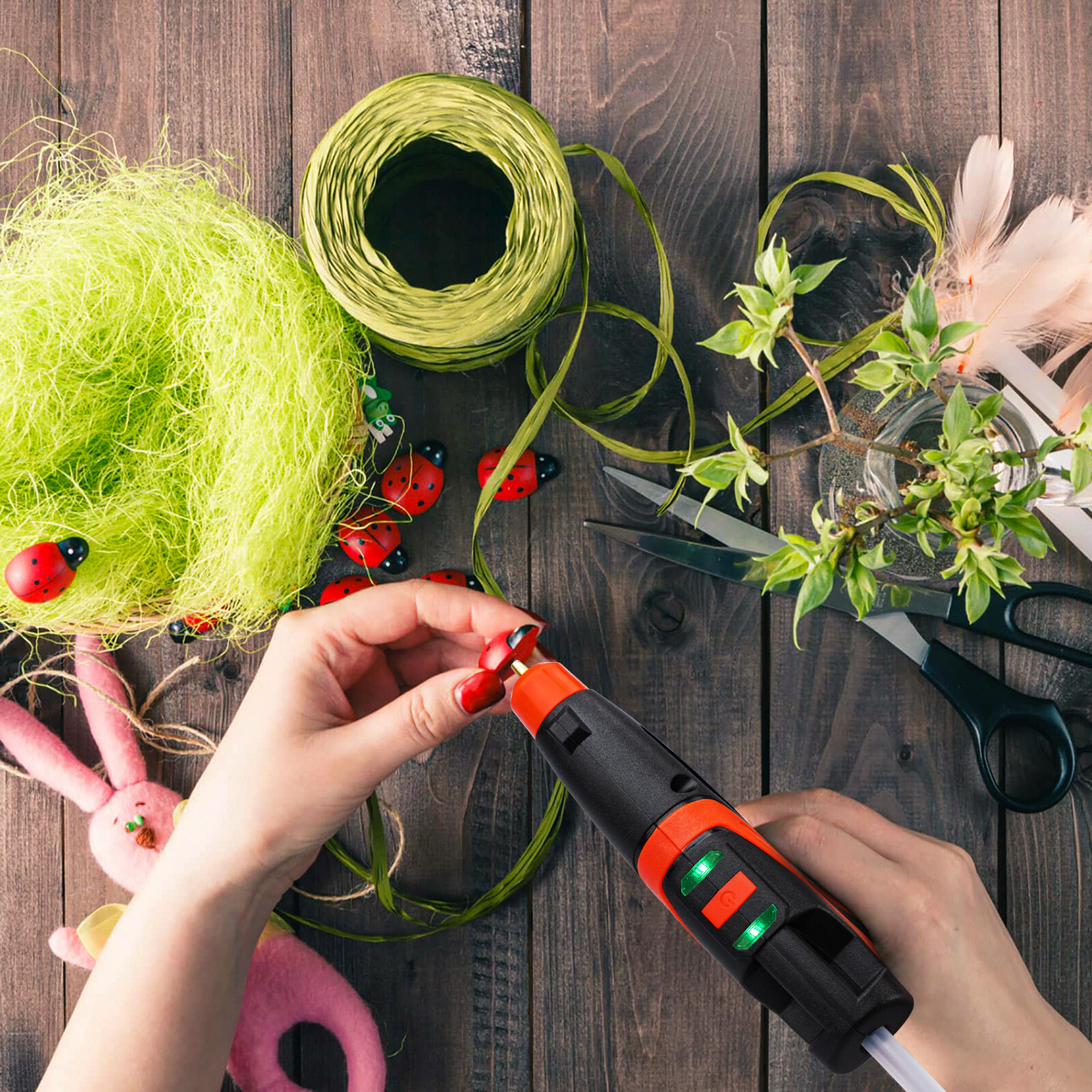 Rechargeable Cordless Fast Preheating Hot Glue Gun Kit with 30PCS Glue Sticks