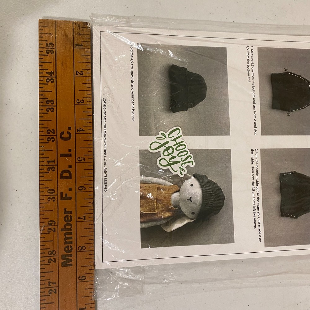 InTheMaking Patterns Beanie Pattern Instructions – Bunny Overalls / Linen Bunny