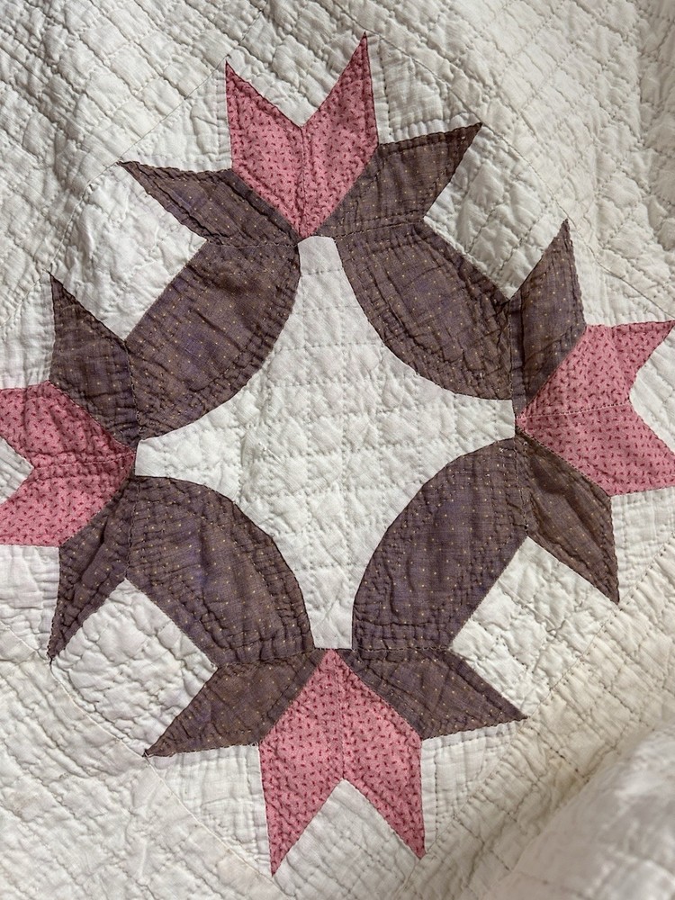 Antique 1800’s Hand Sewn Quilt Tiny Stitches Unique Pattern