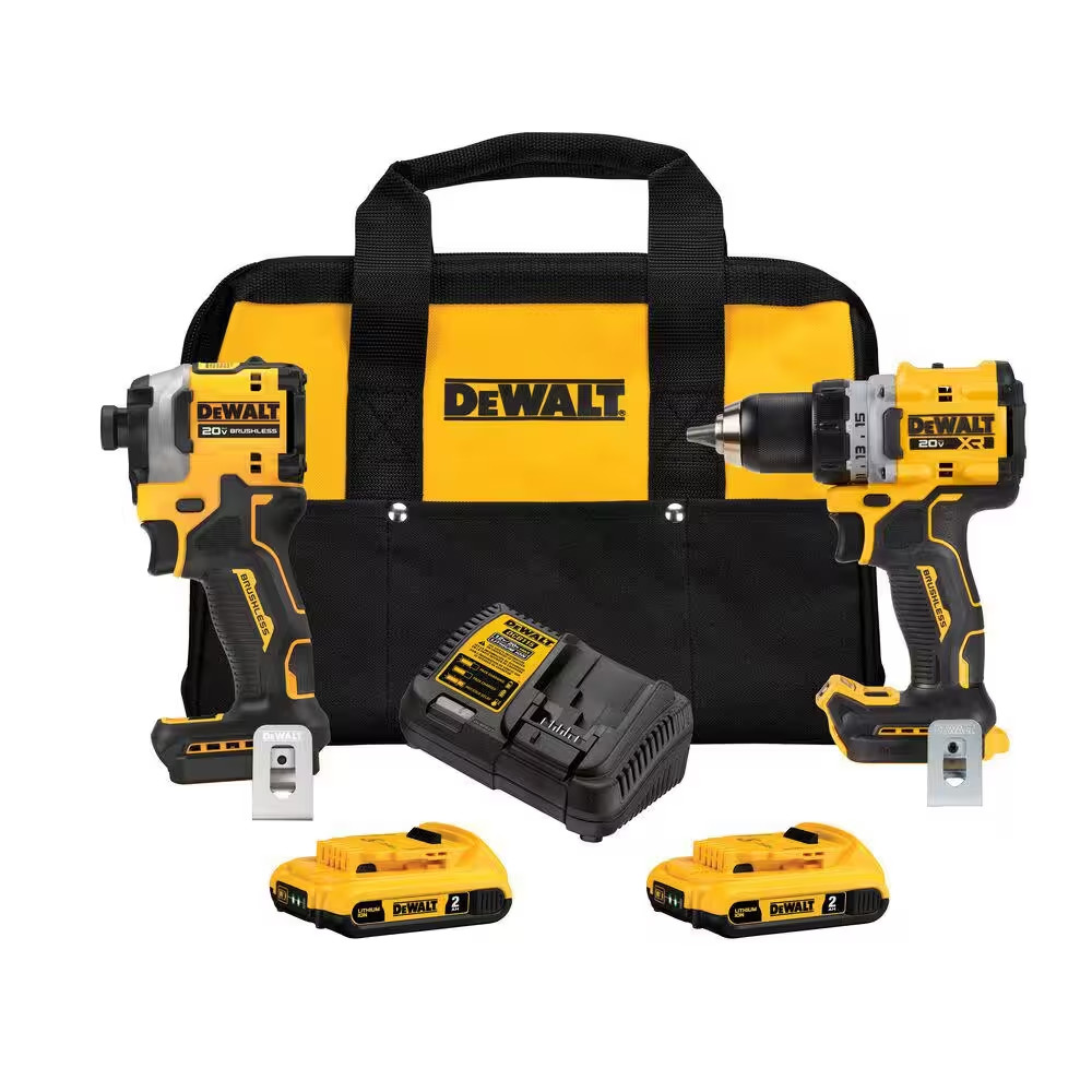 20V MAX XR Cordless Drill/Driver, ATOMIC Impact Driver 2 Tool Combo Kit, (2) 2.0
