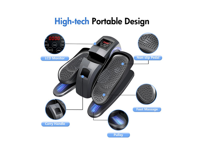 Under Desk Elliptical Electric Leg Exerciser Remote Quiet Portable