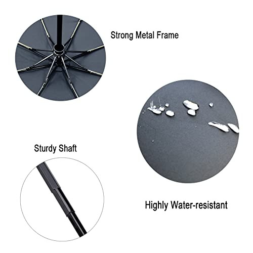 Travel Essentials Umbrella Windproof Compact Collapsible Light, Automatic, Blue
