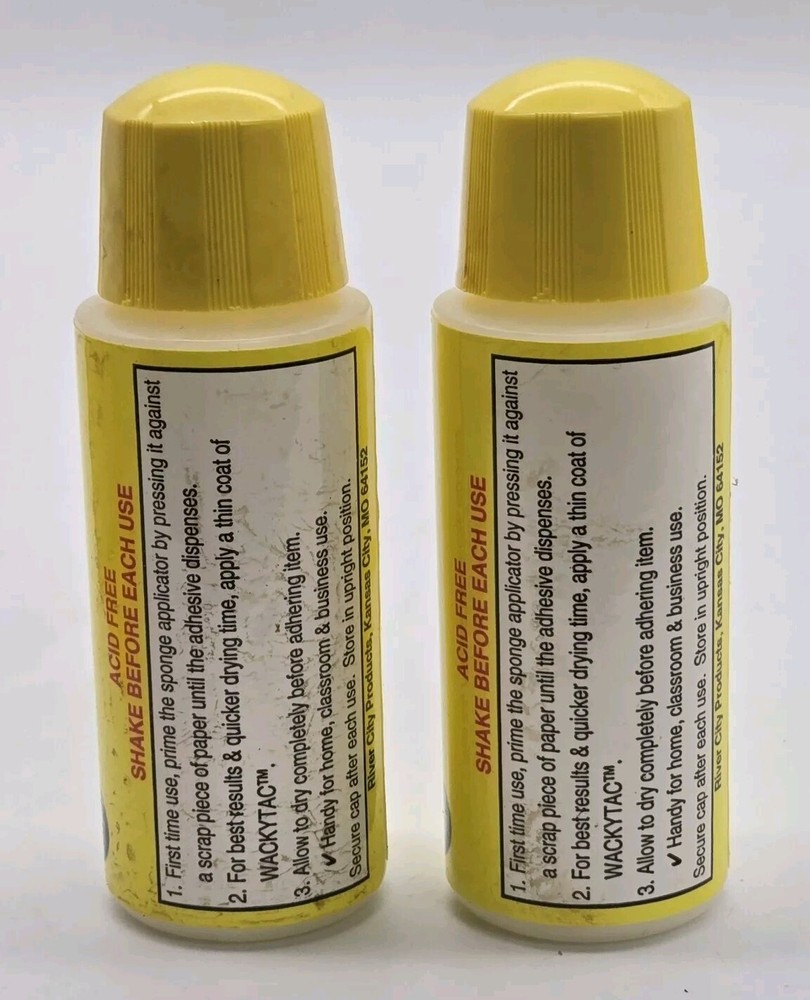 Wacky Tac Repositional Adhesive (2-Pack, 2.0 Oz Bottles) Makes Sticky Notes