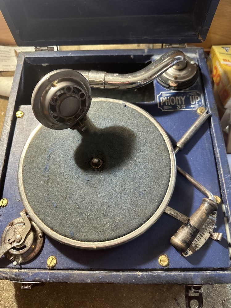 Vintage Phony Up 32 Gramophone Works With Complete Turntable Head