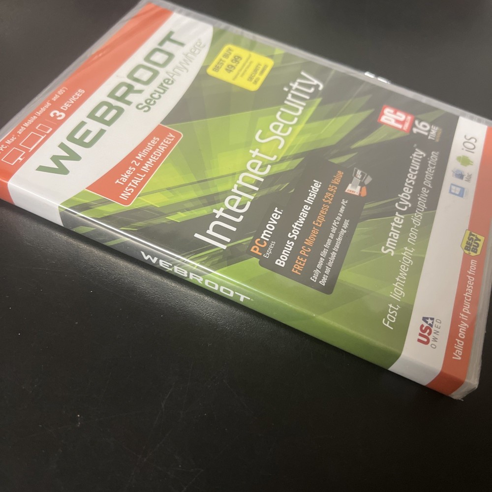 Webroot Secure Anywhere Internet Security 3 Devices PC MAC Mobile Sealed New