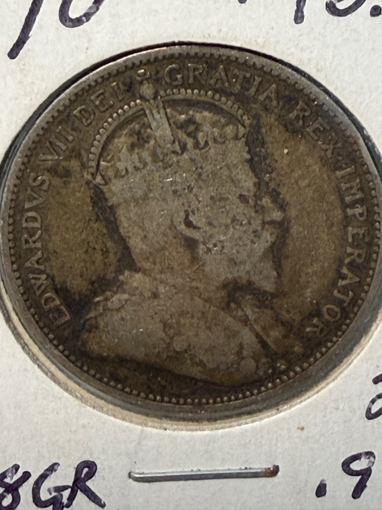 1910 Canada 25 Cents Silver Coin
