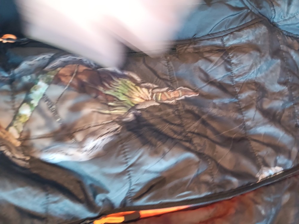 Mossy Oak Camo Thinsulate Puffer Coat With Orange Lining Size L