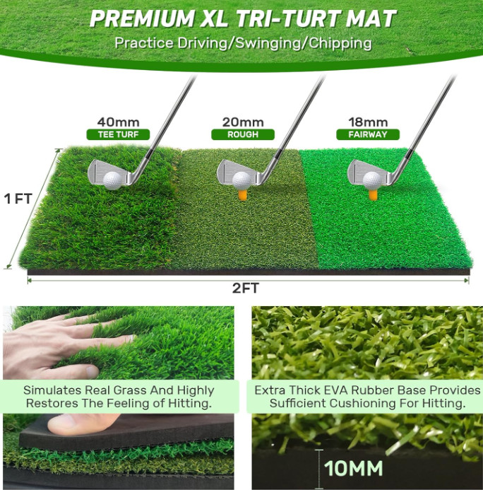 Golf Net, 10x7FT with Golf Practice Mat, Hitting Aid Nets for Backyard Driving