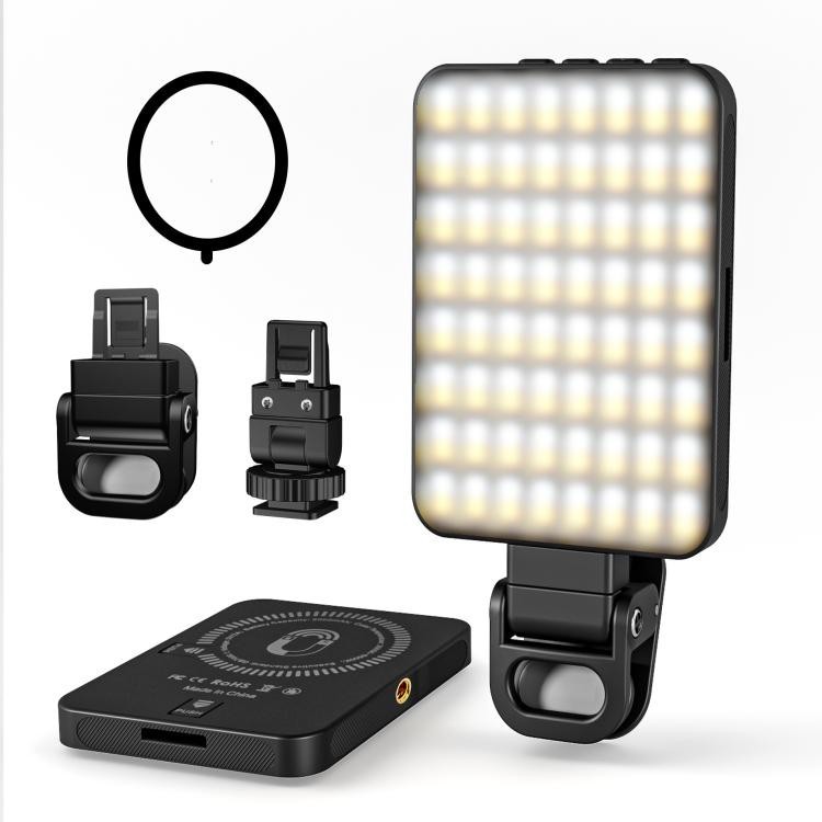 Magnetic 128 LED Selfie Light Rechargeable Smartphone PC Camera Streaming