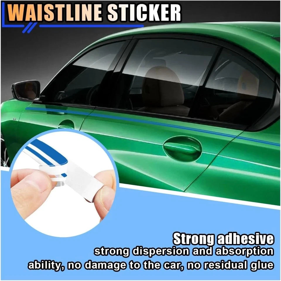 32Feet Vinyl Pinstriping Pin Stripe Double Line Car Tape Decal Sticker 1/6" 1/12