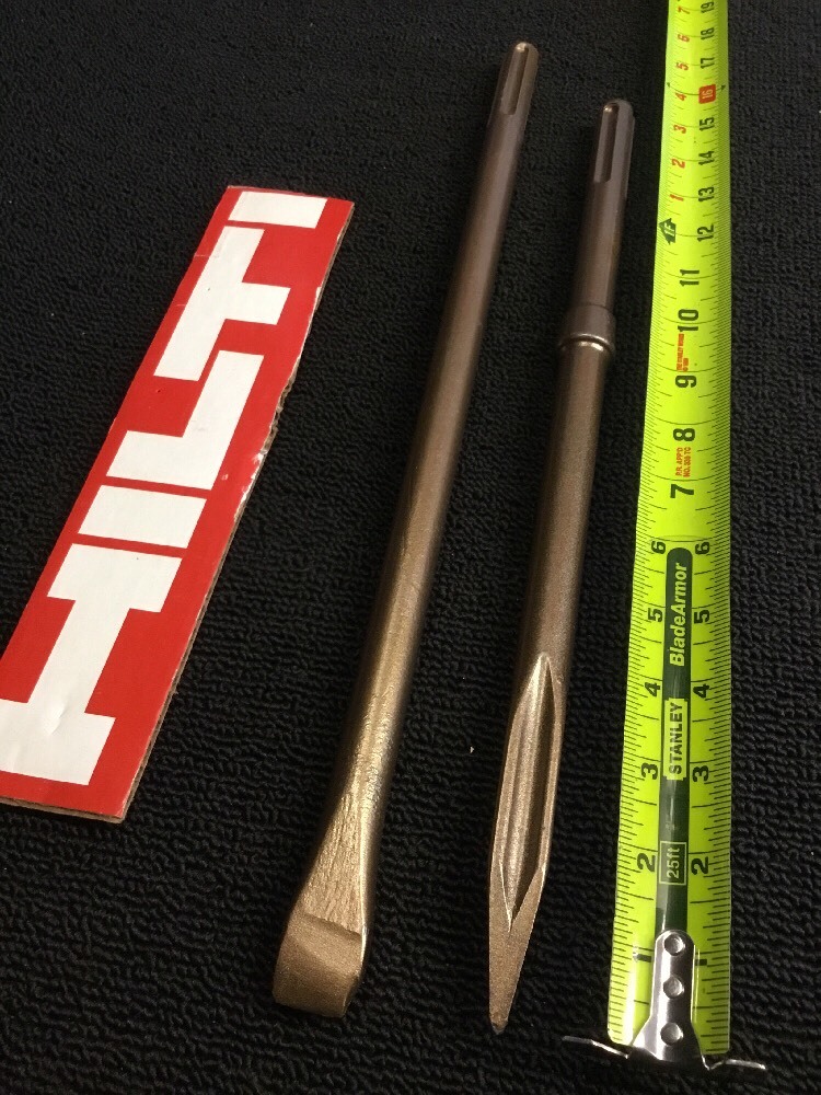 HILTI CHISEL SDS MAX SET FLAT 3/4" AND POINTED 15-1/2", PREOWNED, FAST SHIP