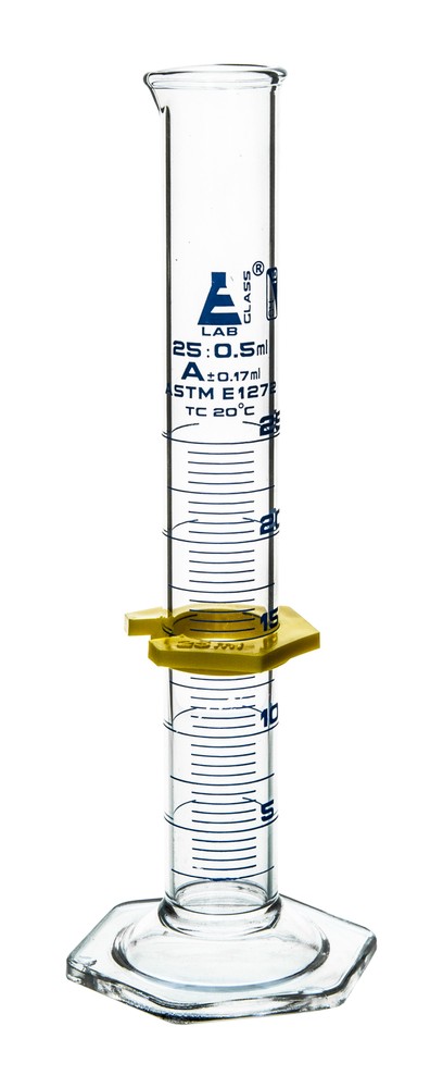Eisco Labs 25ml Graduated Cylinder with Protective Collar, ASTM, Class A