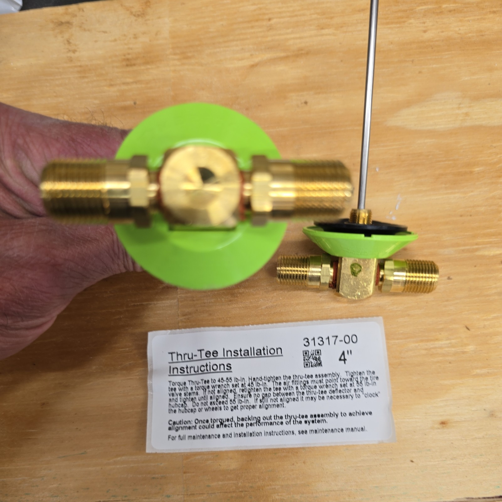 QTY=20 : Meritor Tire Inflation System Thru-Tee 4" Long 31317-00