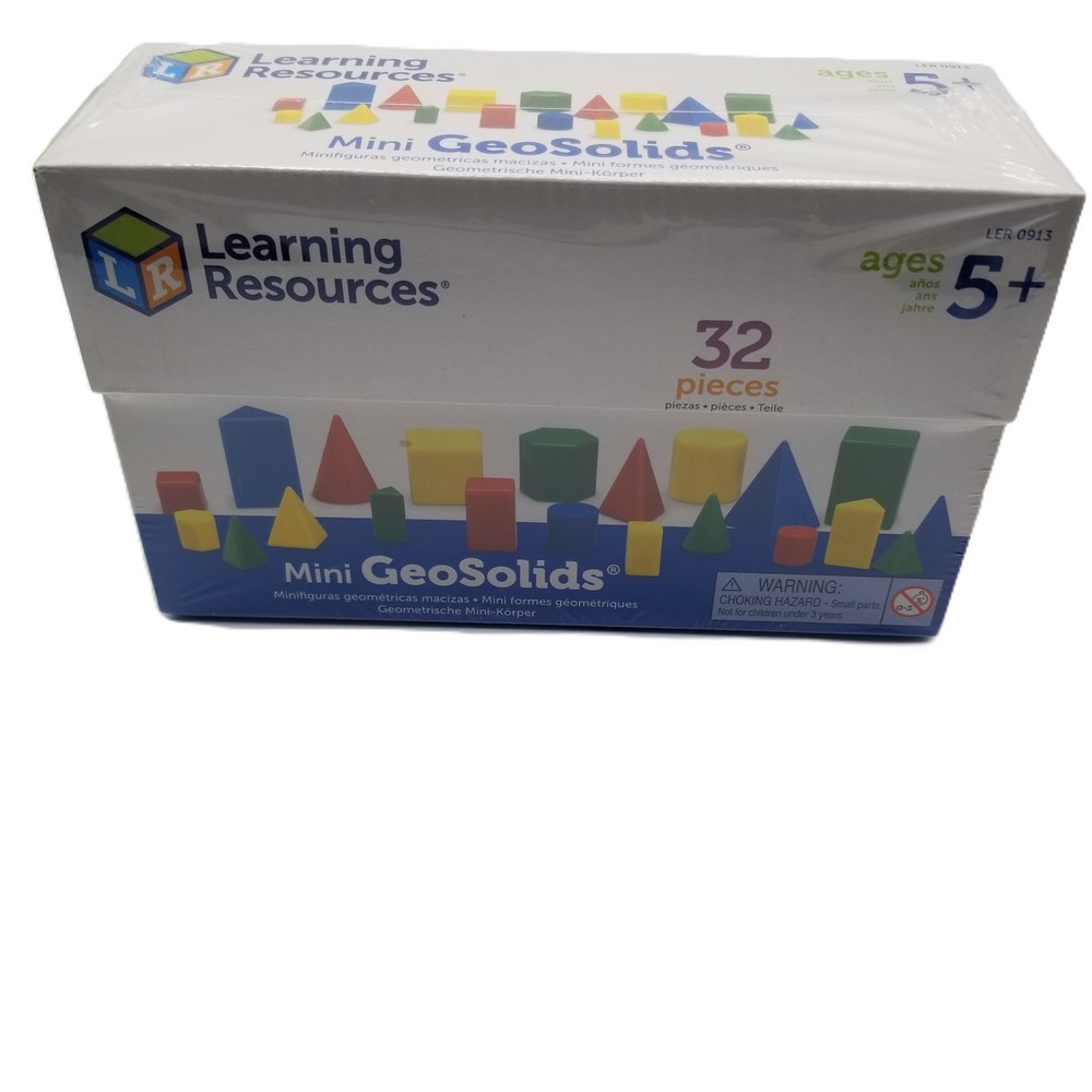 Learning Resources Mini GeoSolids 32pc Set LER0913 Ages 5+ Math Manipulatives