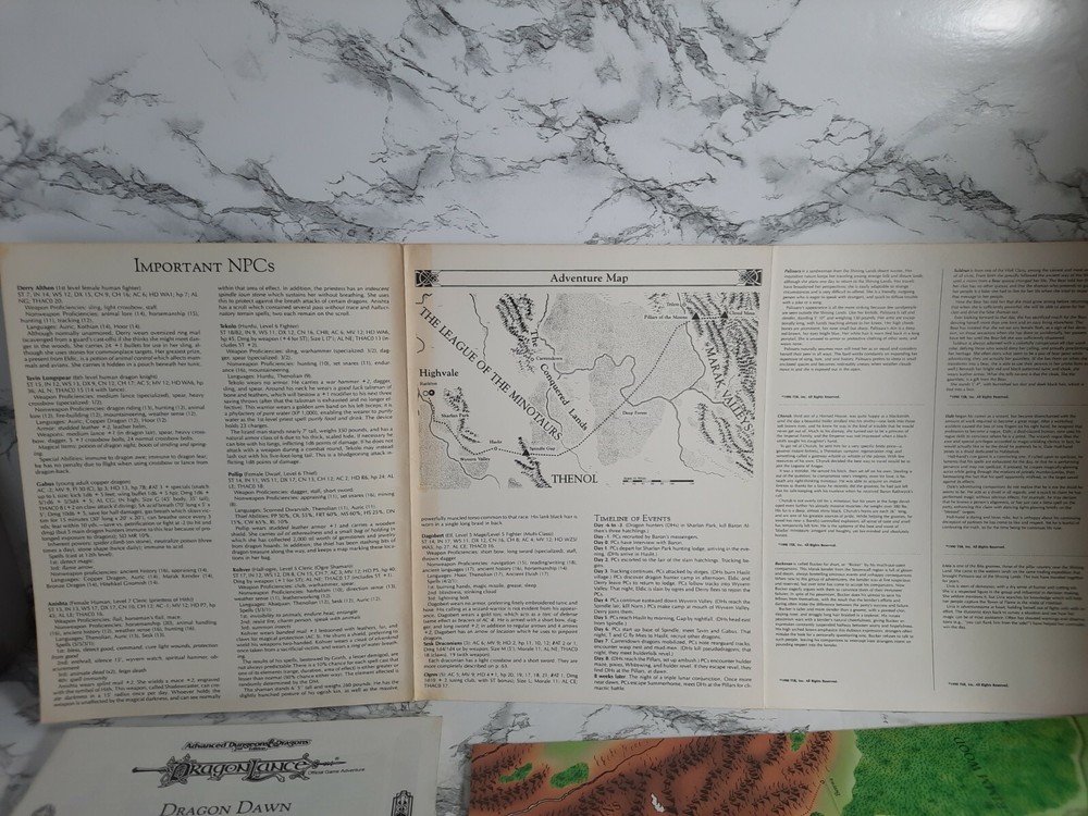 AD&D Dragon Dawn with Map Adventure Module - Dragonlance