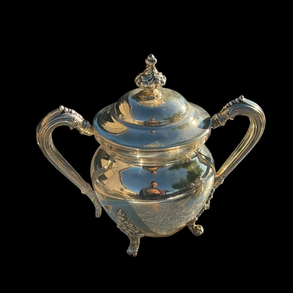 Antique Sheets Rockford 1875 6 Pc Silverplate Coffee Tea Serving Set #1320