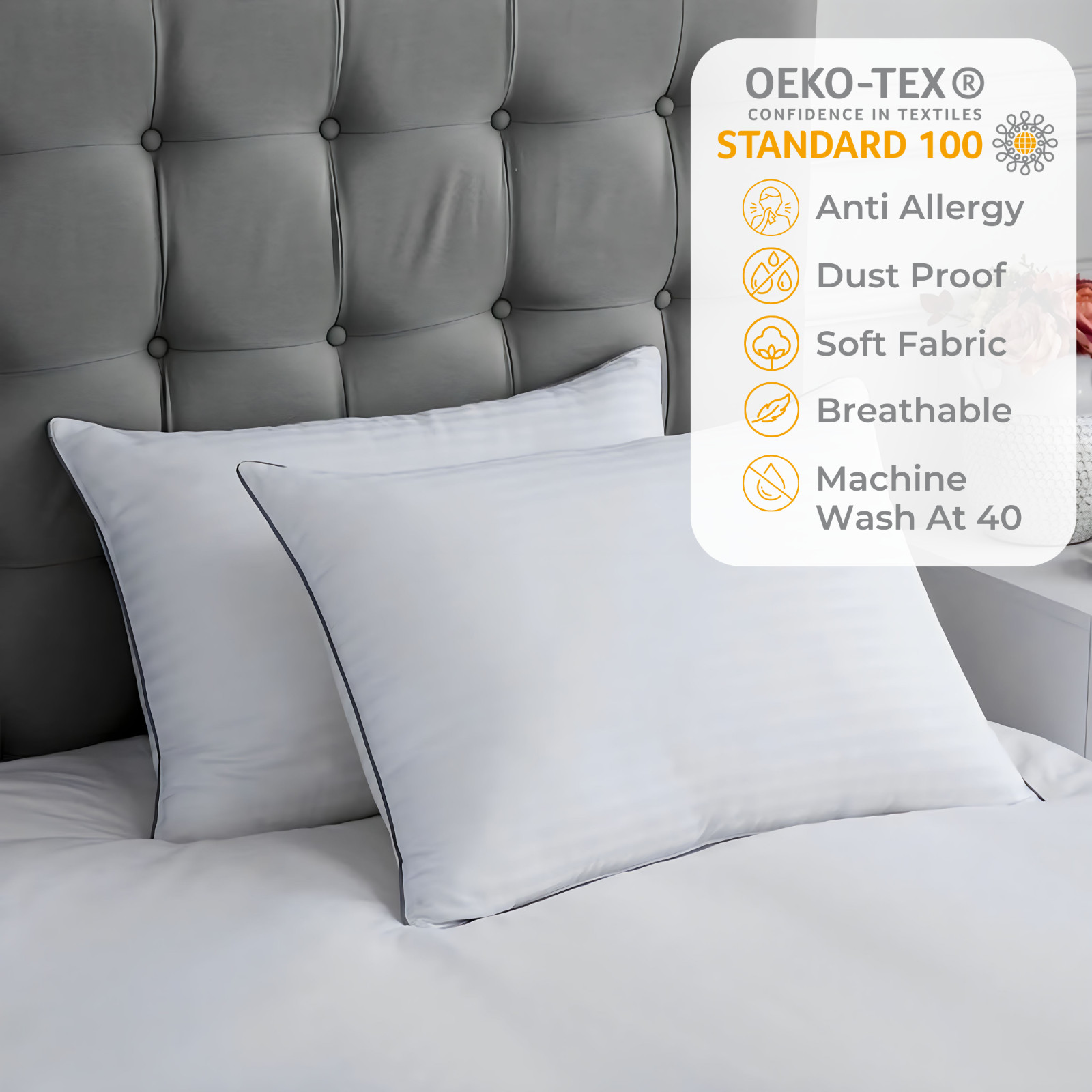 Pillow Protectors King Size 100% Cotton 20x36In Pack Of 2