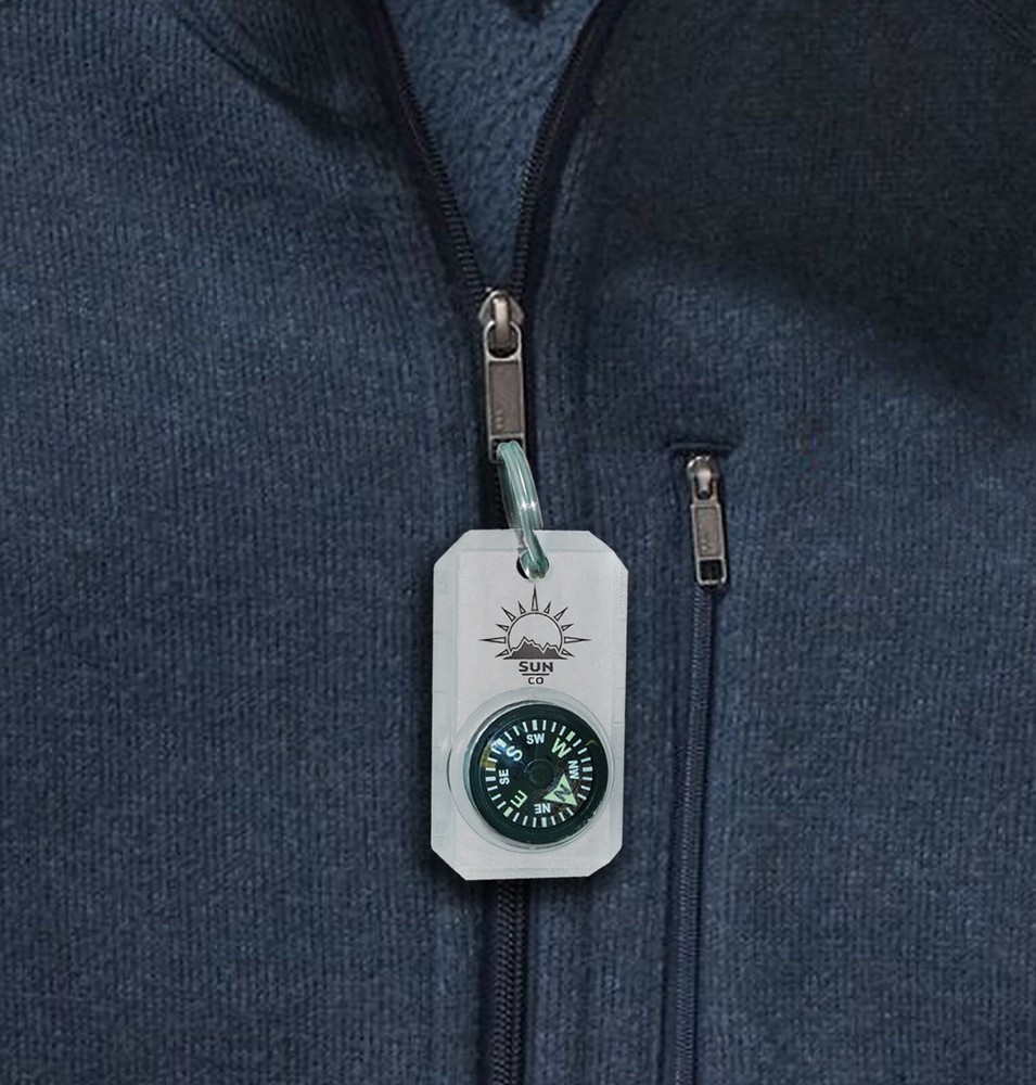 Sun Company MiniComp - Zipperpull Mini Compass with Split Ring