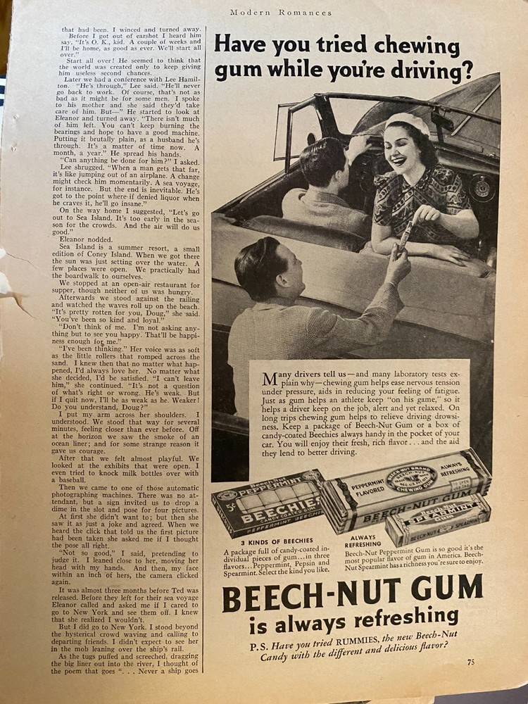 Beech-Nut Gum, Beech Nut, Vintage Print Ad