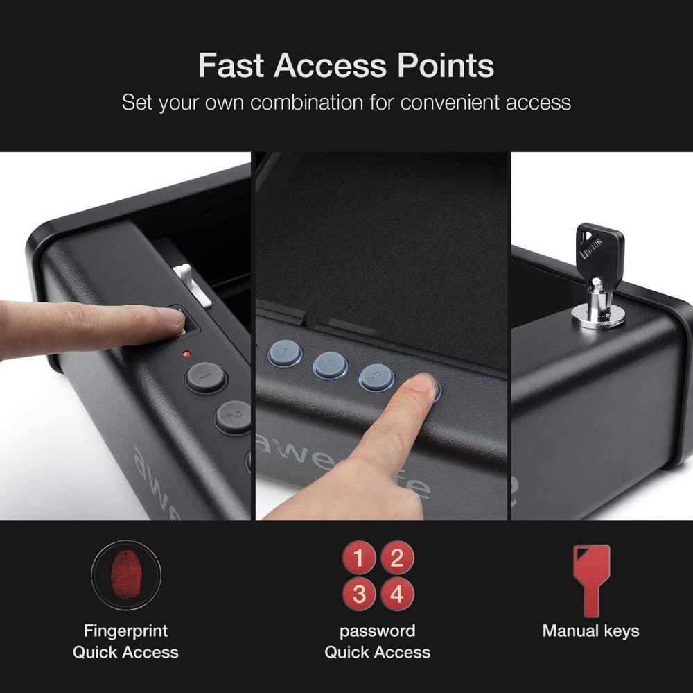 awesafe Biometric Lock Gun Safe - Black