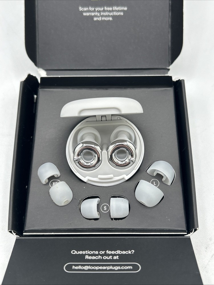 Loop Switch 2 Adjustable Ear Plugs Multi Mode Noise Reduction - Silver - New