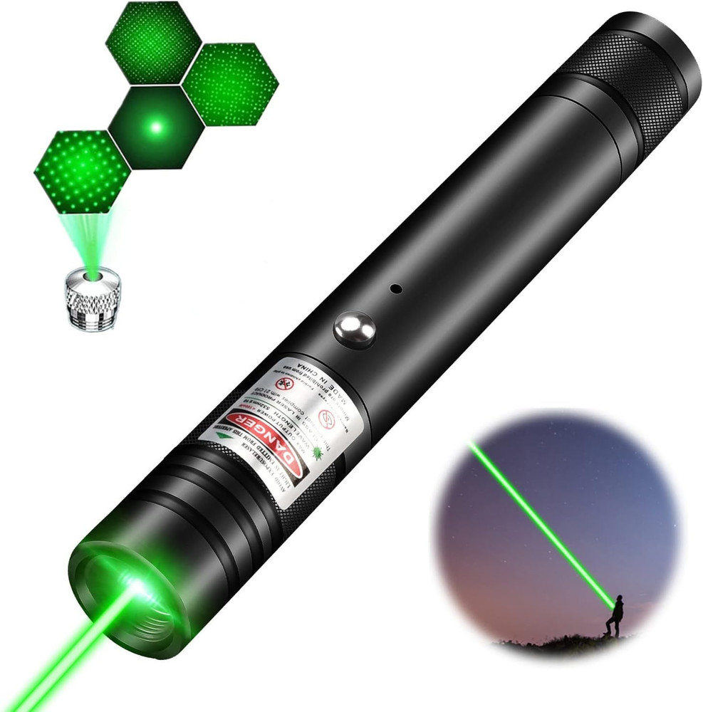 Green Laser Pointer High Power, Rechargeable Flashlight with Laser Pointer, Long