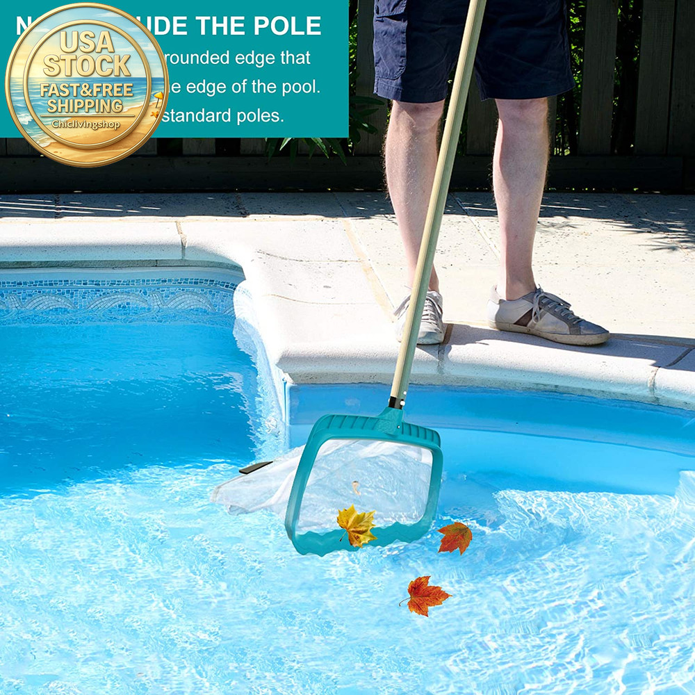 Heavy Duty Pool Skimmer Net Rake 17 Inch Deep Nylon Mesh Tool