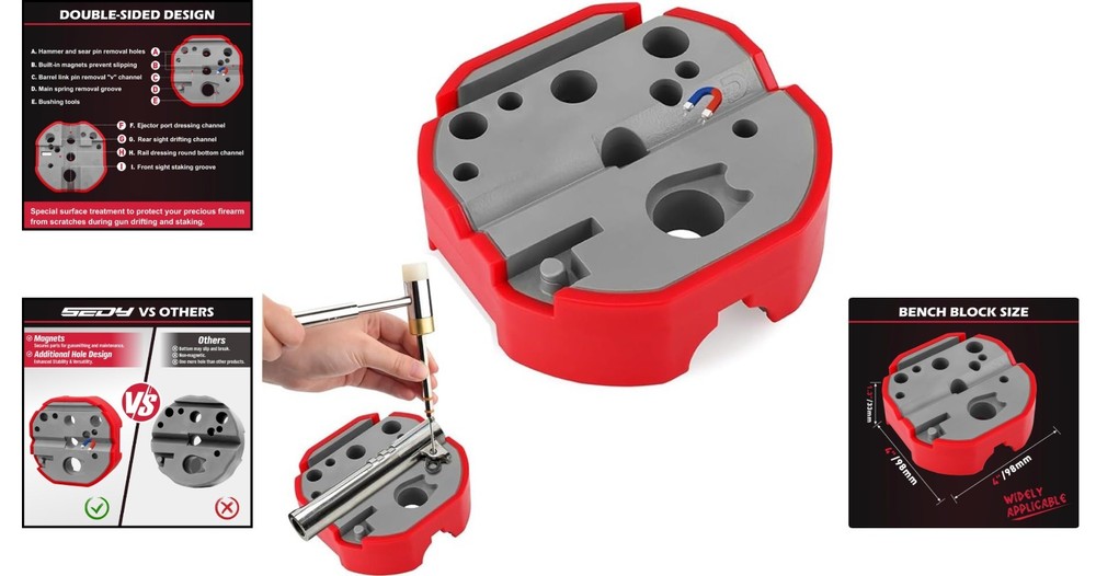 4-Inch Magnetic Universal Bench Block - Non-Marring Tool for Precision Work