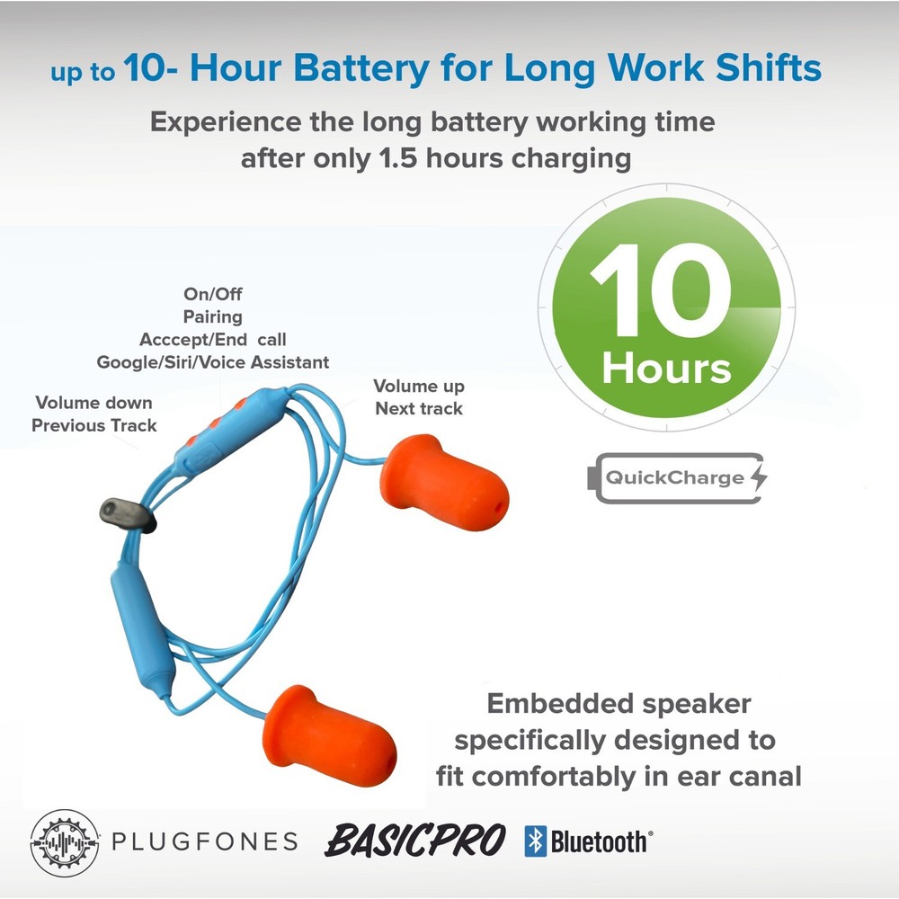Plugfones Wireless Basic Pro Blue/Orange Working buds